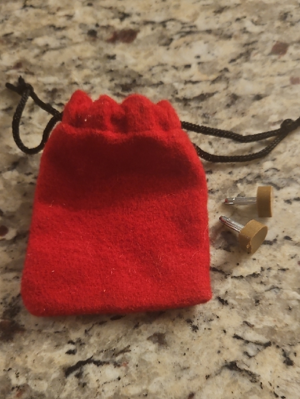 Christian Louboutin Red Velvet Drawstring Pouch with Black Logo - Picture 3 of 5